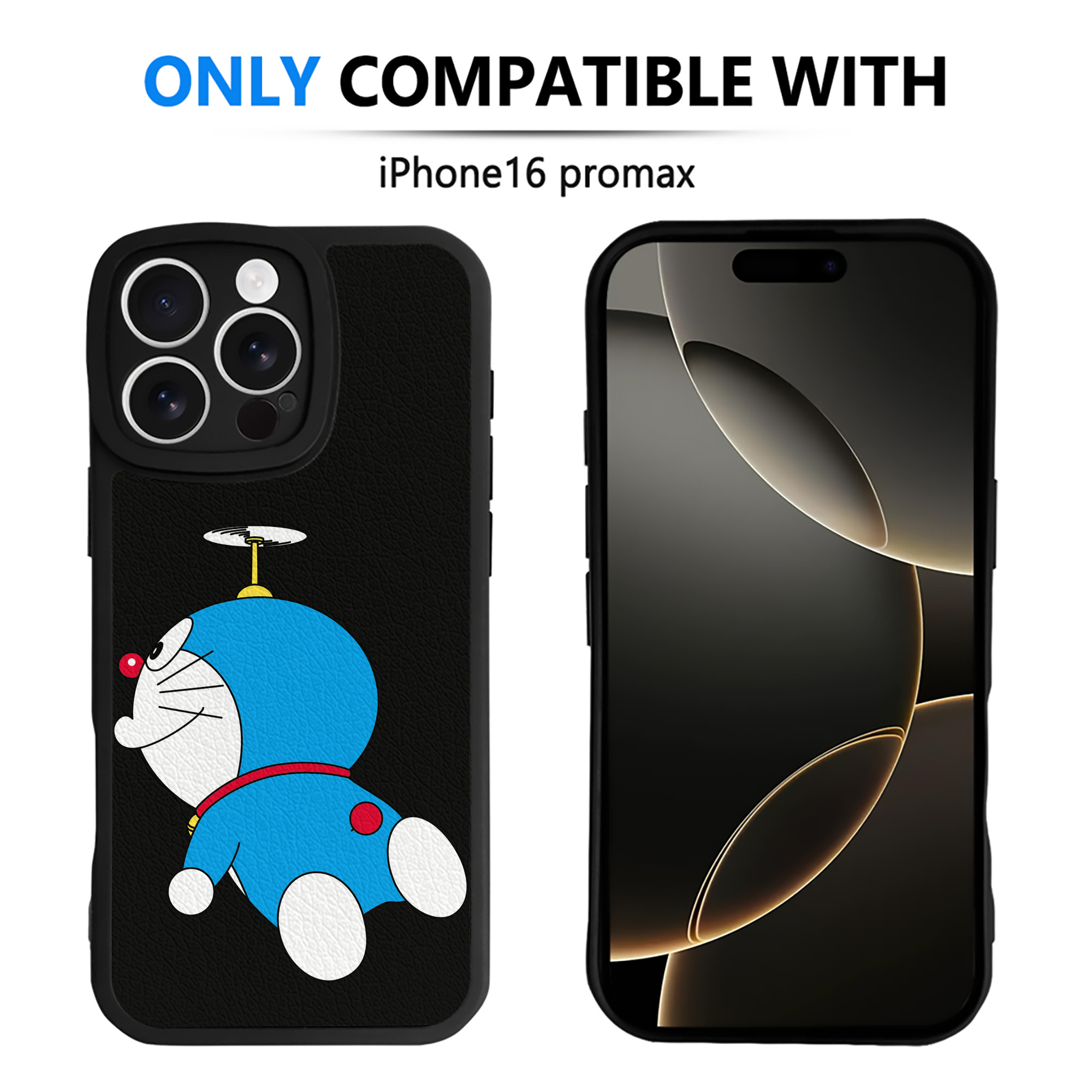 （画像用） ドラえもん Doraemon 【iPhone 16シリーズ対応】シリコンスマホケース（レザー調） 材質：シリコン